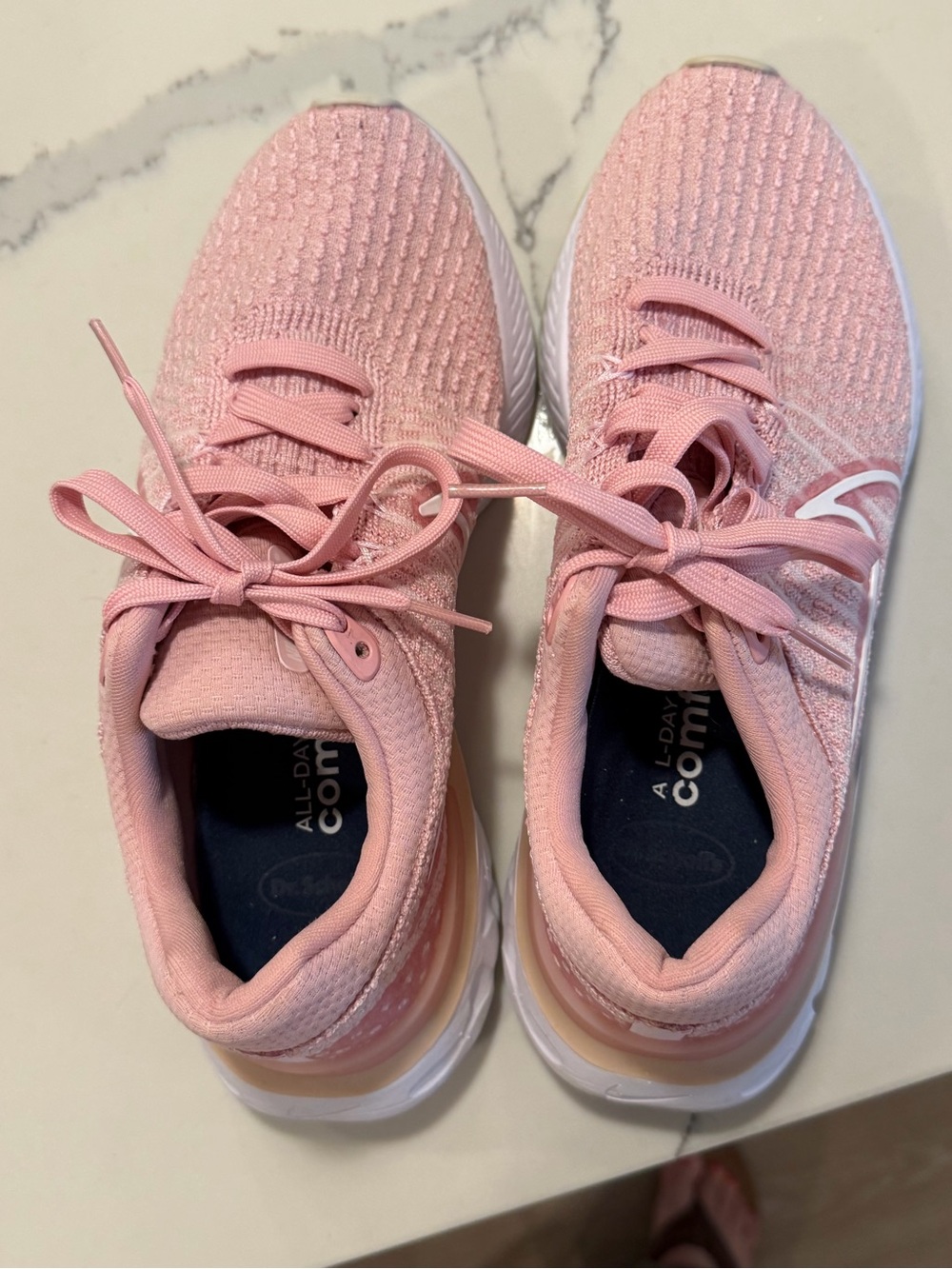 Nike Flyknit Comfort Women's Pink Knit Walking Sneakers Sz 8 - Picture 3 of 10